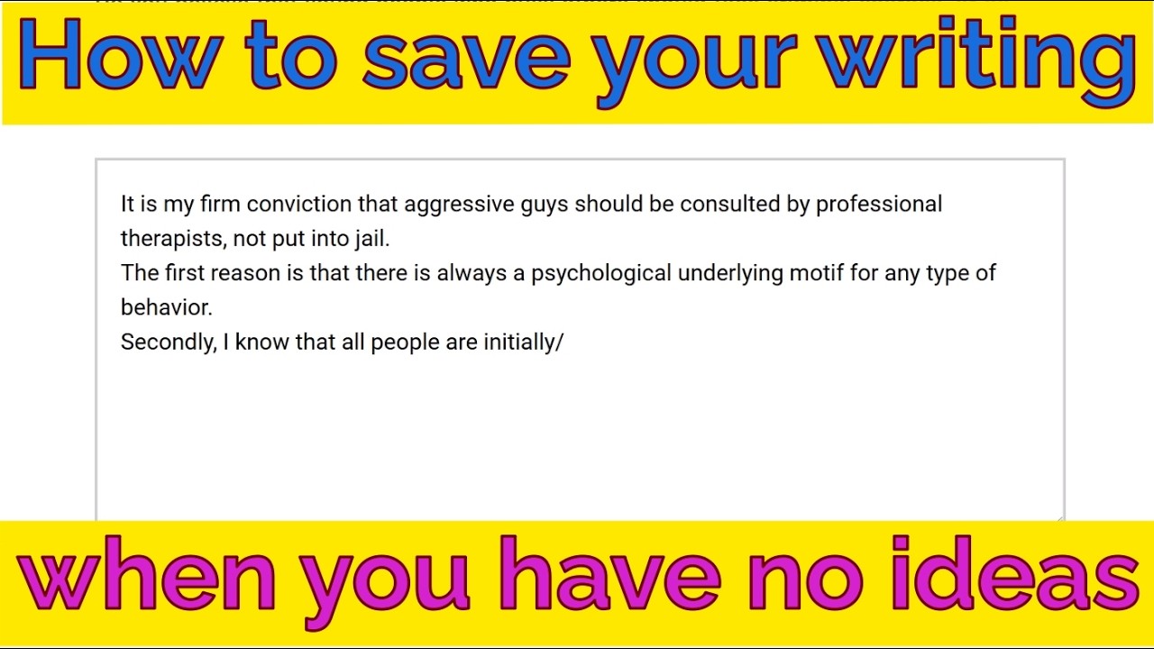 How to write an essay when you don't know what to write? Works for all tests.