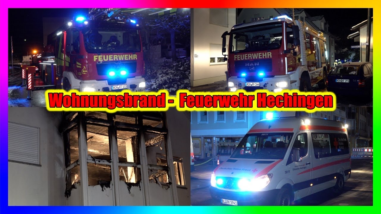 🔥 WOHNUNGSBRAND mit GEFAHR vom FLAMMENÜBERSCHLAG auf 3. OG 🔥  Einsatz: 🚒 Feuerwehr Hechingen