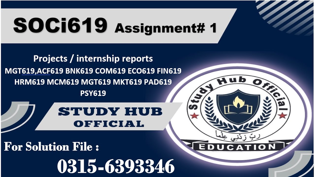 SOCi619 Assignment 1 solution soci619 soci619
