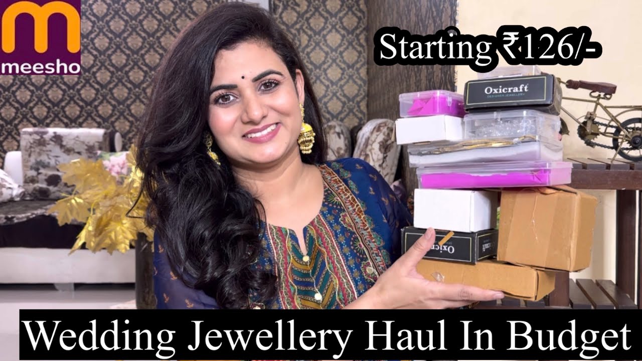 Meesho Jewellery Haul, 1 Gram Gold Traditional Jewellery, Mangalsutra, Earrings, Choker,Bangles,Ring