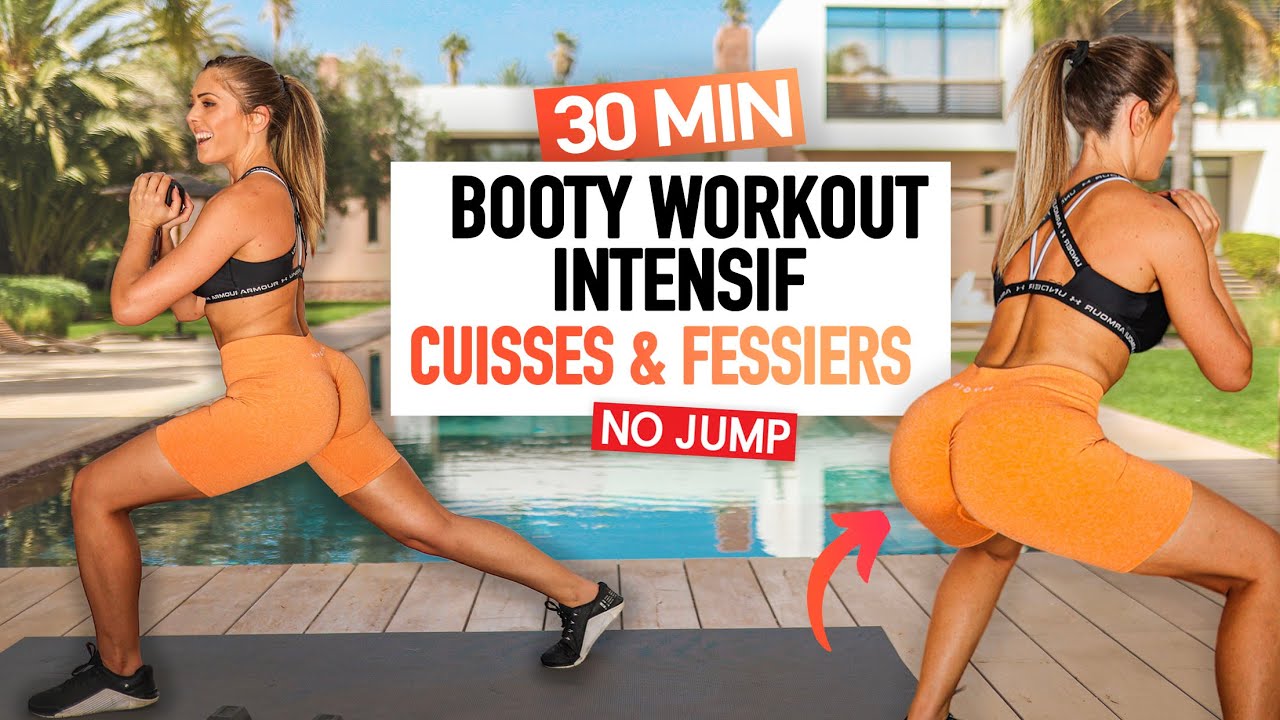 30 MIN - RENFO INTENSIF BOOTY & CUISSES ULTRA FERMES - NO JUMP - Avec Halltères #ChallengeBodyStrong