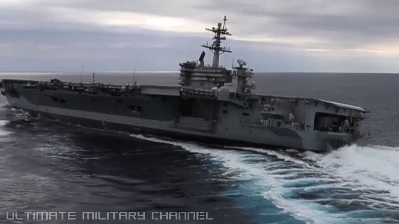 HIGH SPEED MANEUVERS! US Nimitz class SUPERCARRIER in a series of EXTREME RUDDER TESTS!