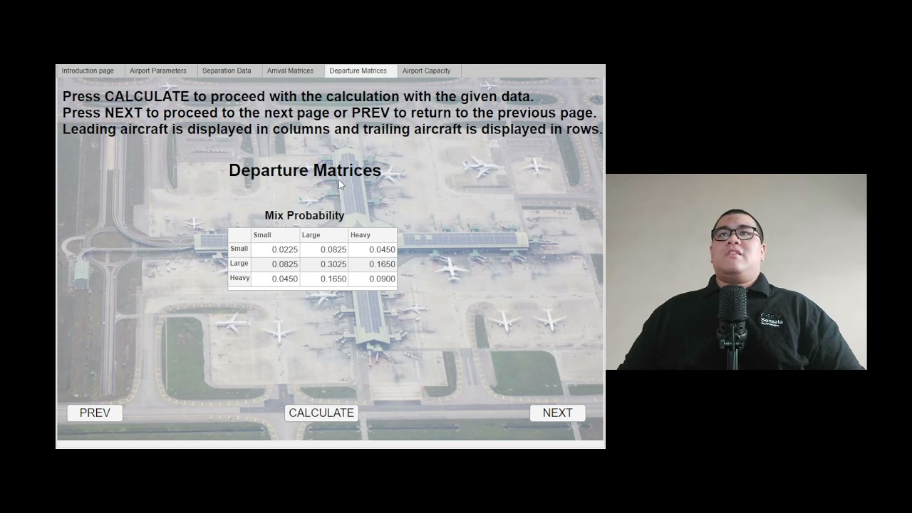 Airport Capacity Calculator Demonstration by AHMAD BIN ARZMI
