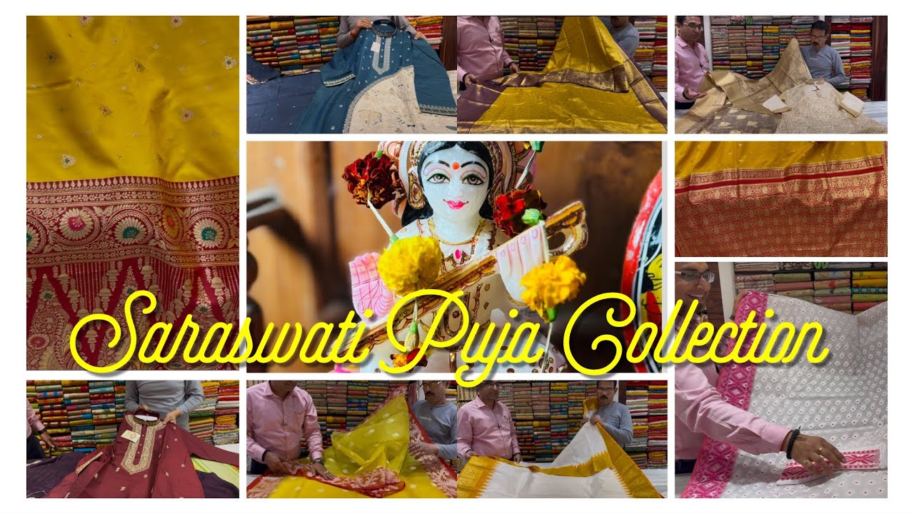 Saraswati Puja Stylish Collection from Sahababu’s Adi Dhakeswari| Call now: 9163252519 #tumiananya 