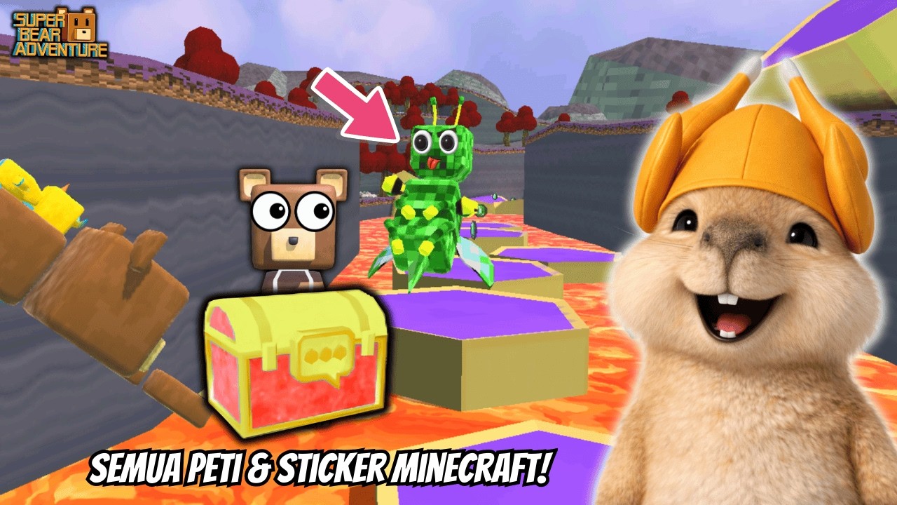 ✅Aku Menemukan Semua Peti Emote & Sticker Super Bear Minecraft