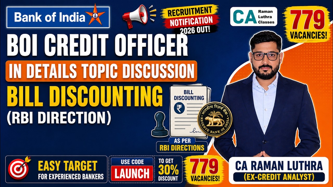 BOI Credit Officer 2026 | Bill Discounting (RBI Directions) | Complete Topic Discussion