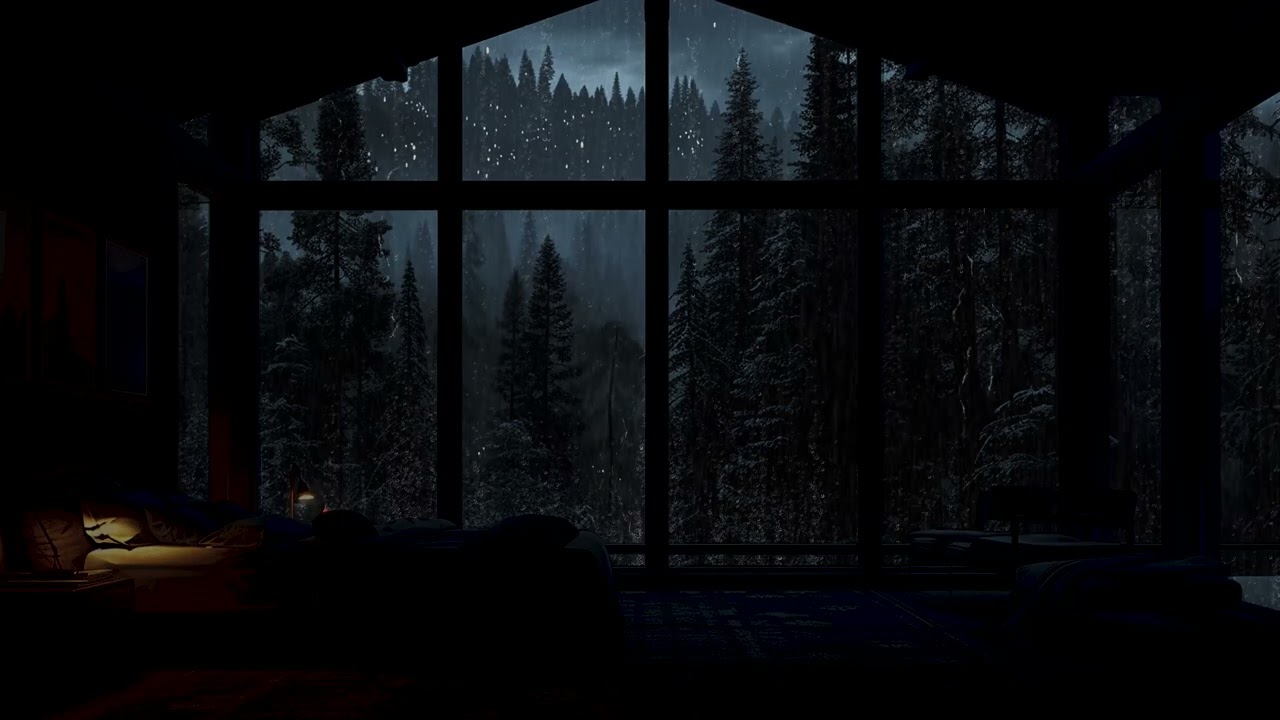 Forest Rainstorm Sounds ⛈️ Strong Window Rain for Deep Sleep | Cozy Rain Atmosphere