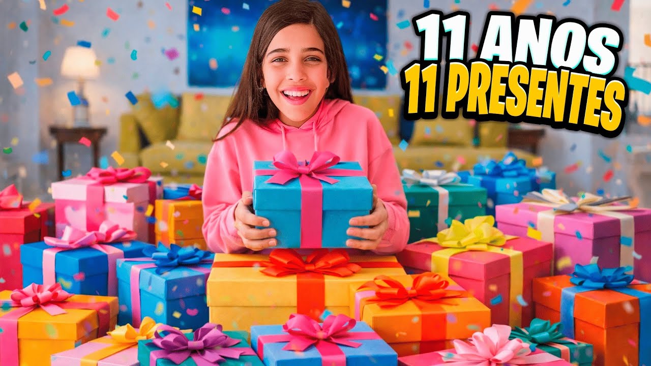 11 ANOS 11 PRESENTES MAS ELA PRECISA ACERTAR O PAPELZINHO CERTO PARA GANHAR TODOS !!!🧑‍🏭🥳