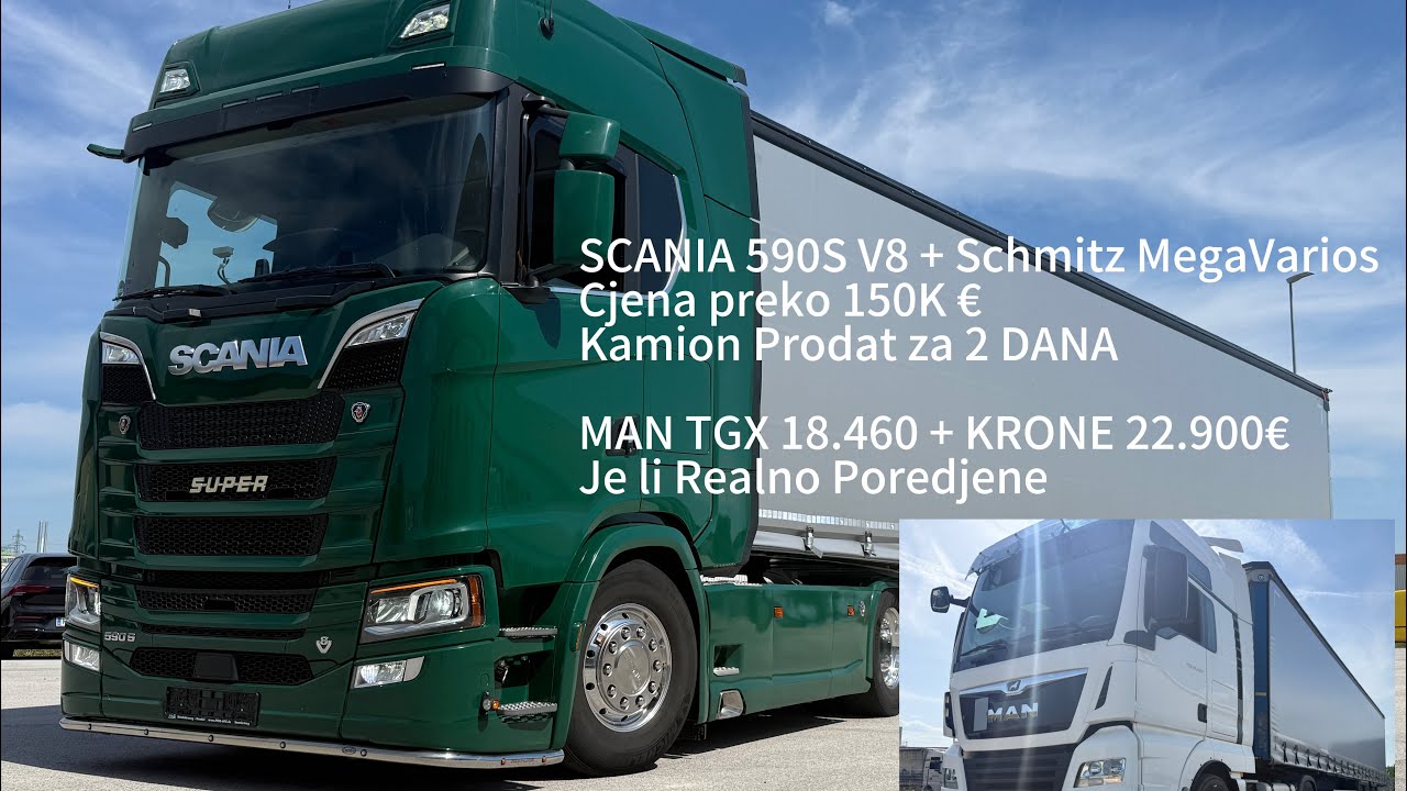 SCANIA 590S V8 Full Oprema + Schmitz MegaVarios Cjena Preko 150K€ TOP CJENA SCANIA Prodata Za 2 dana