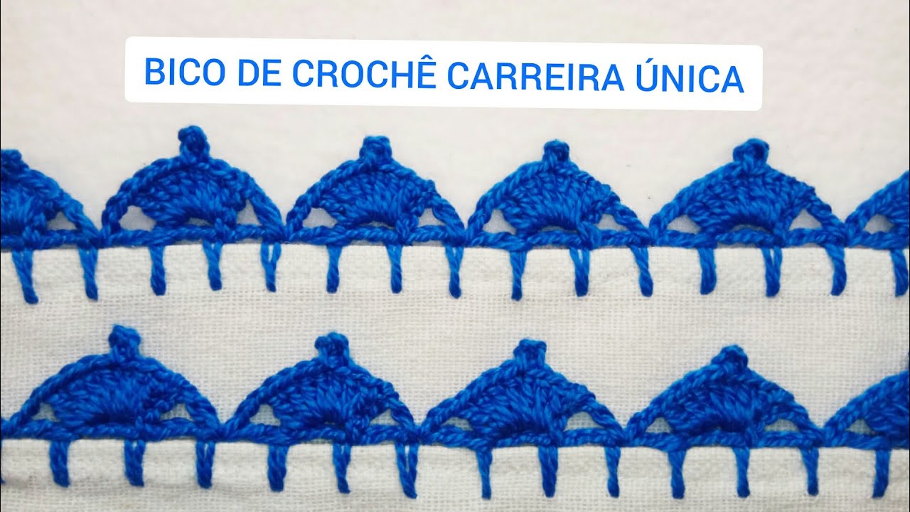 #66 BARRADO/ BICO EM CROCHÊ EM PANO DE PRATO CARREIRA ÚNICA SUPER FÁCIL DE FAZER #66
