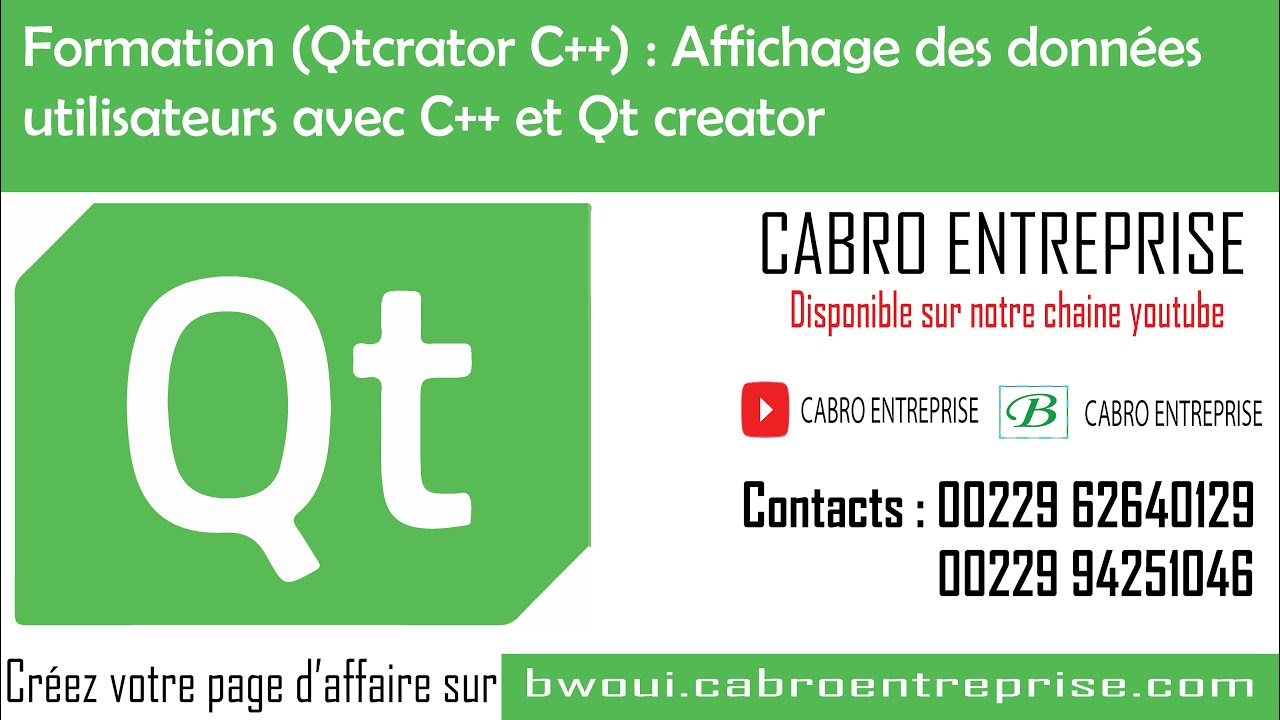Affichage des données utilisateurs en C++ avec Qt creator dans un tableView