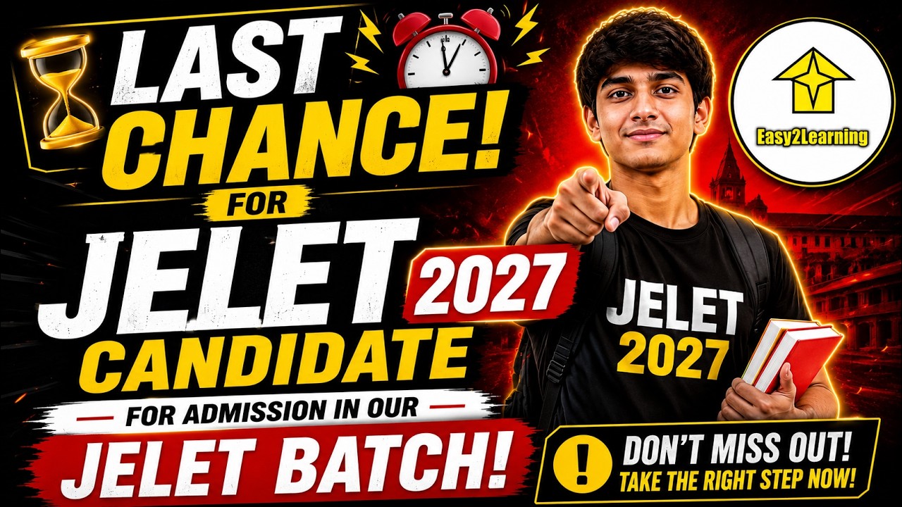 📢JELET 2027 Last Chance For Rank & Preparation🤷&zwj;♀️Jelet Sigma 27 Batch ||Getting Your Rank⚡David Sir