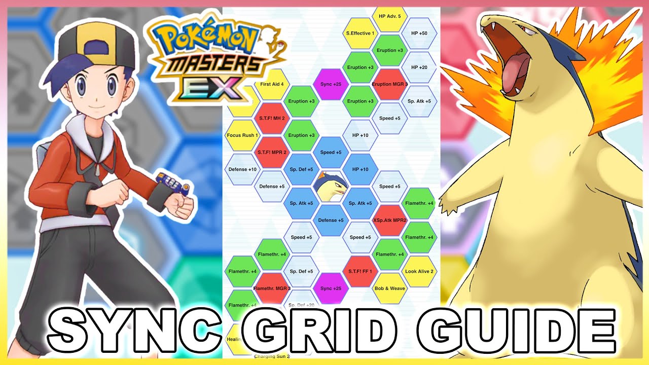 BEST TYPHLOSION BUILDS! ETHAN & TYPHLOSION SYNC GRID GUIDE! | Pokemon Masters EX