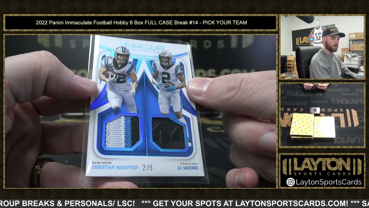 2022 Panini Immaculate Football Hobby 6 Box FULL CASE Break #14