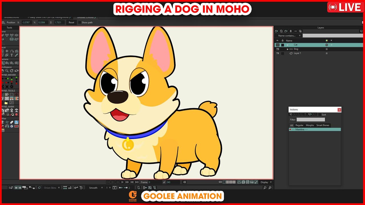 LIVE STREAM | How to Rig A Dog in Moho | Goolee Animation