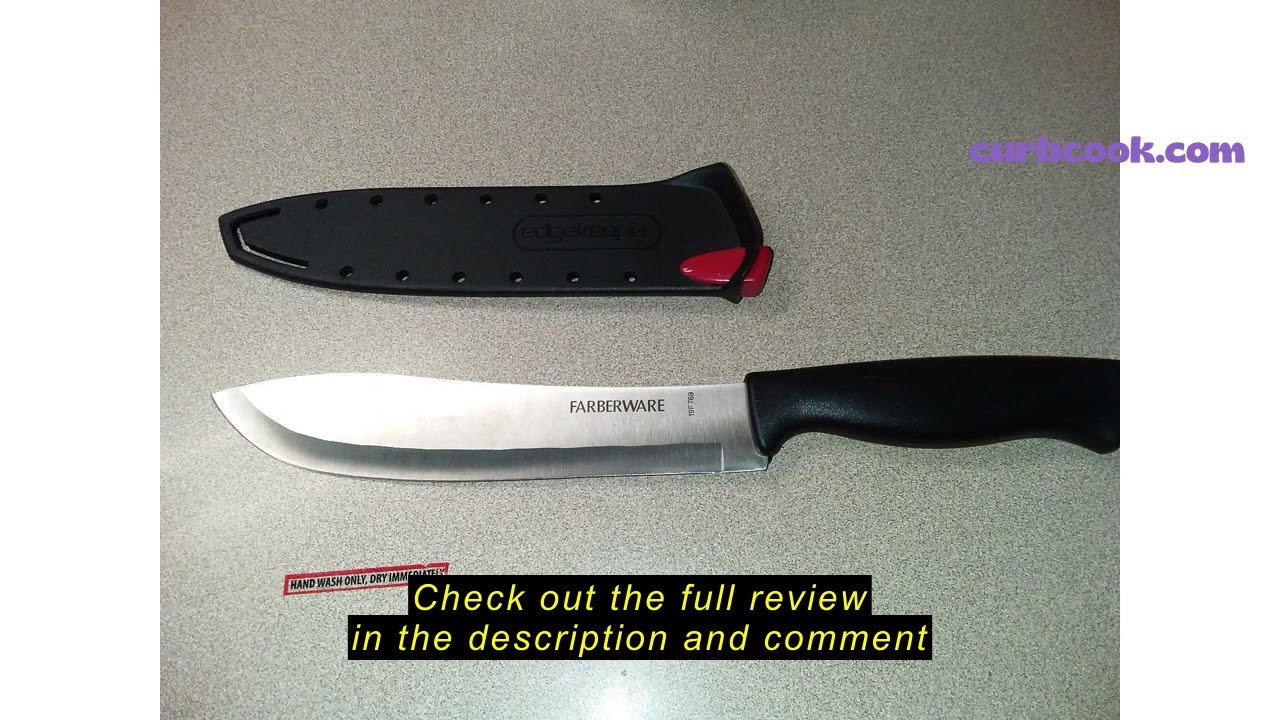 Review Farberware Edgekeeper 5-Inch Santoku Knife with Self-Sharpening Blade Cover, High Carbon-Stai