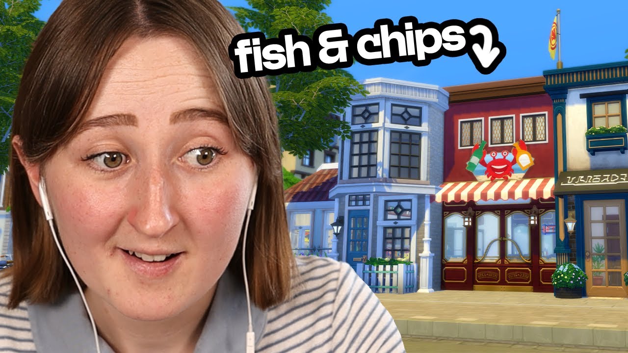 i tried building a *realistic* fish & chip restaurant in the sims