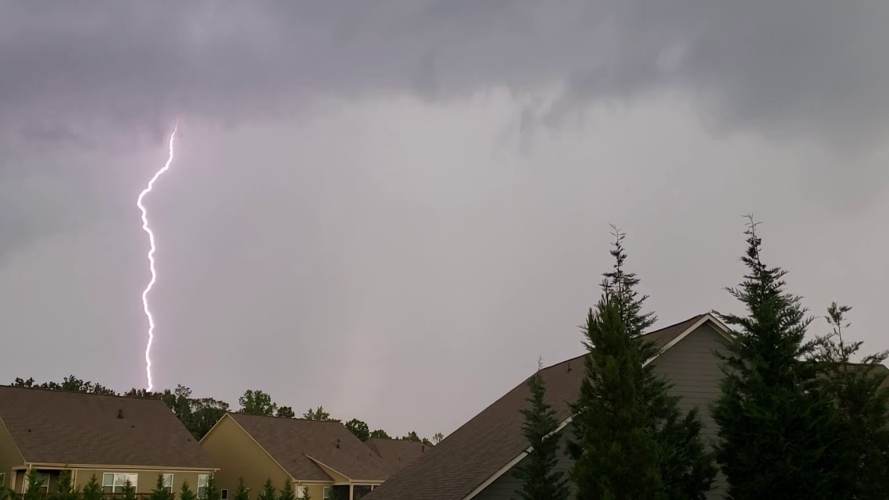 Extreme Thunderstorm With Severe Cracks Of Thunder + Lightning Strikes!!!!