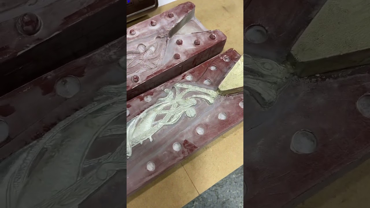 First Cast using a High-Temp Silicon Mold and Melted Pewter.