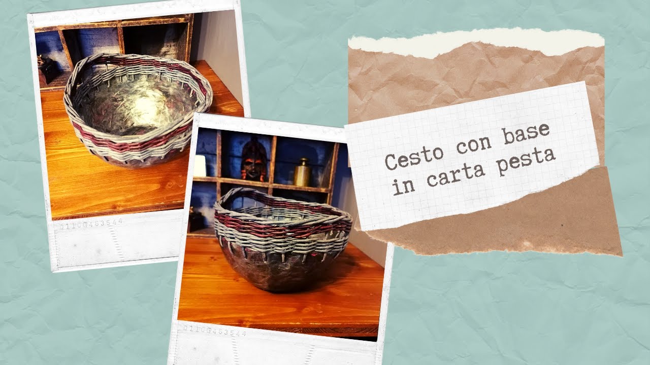 CESTO CANNUCCCE DI CARTA CON BASE IN CARTA PESTA