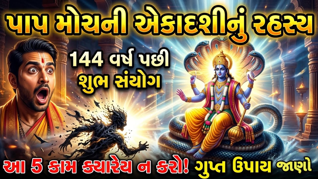 પાપ મોચની એકાદશીનું રહસ્ય | ૧૪૪ વર્ષ પછી આવી શુભ તિથિ | ગુપ્ત ઉપાય + 5 કામ ક્યારે ન કરો !#vastutips 