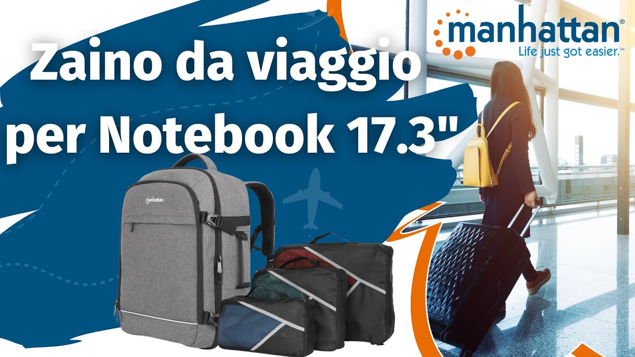 Zaino tech organizzato da viaggio 40L per Notebook 17.3