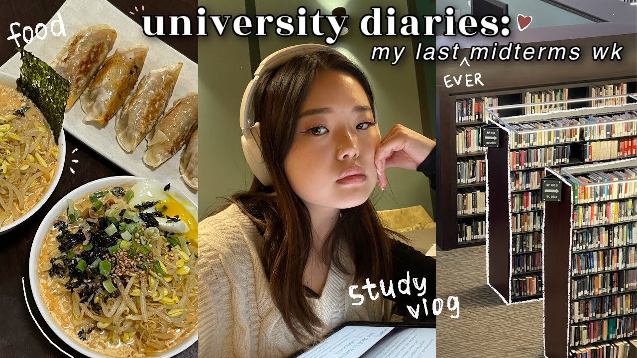 📕 UNI VLOG: my last midterms week ever, school outfits, productive days, what i eat on campus 🍲