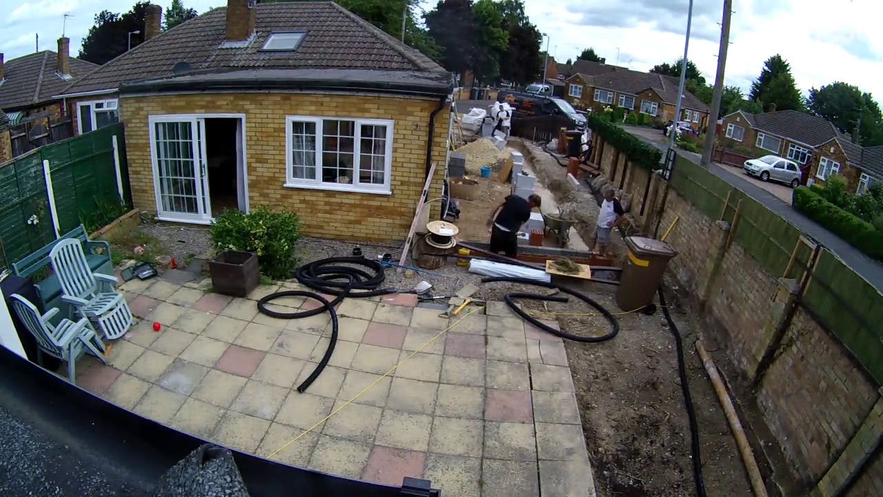 First blocks being laid