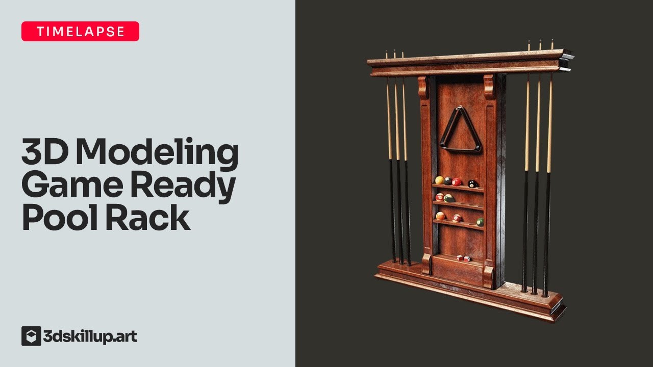 🎱 3D Modeling Timelapse: Game Ready Pool Rack