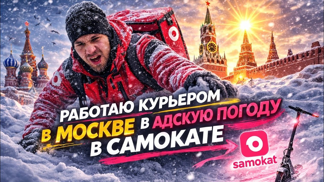 Работа курьером в Московском самокате зимой! 