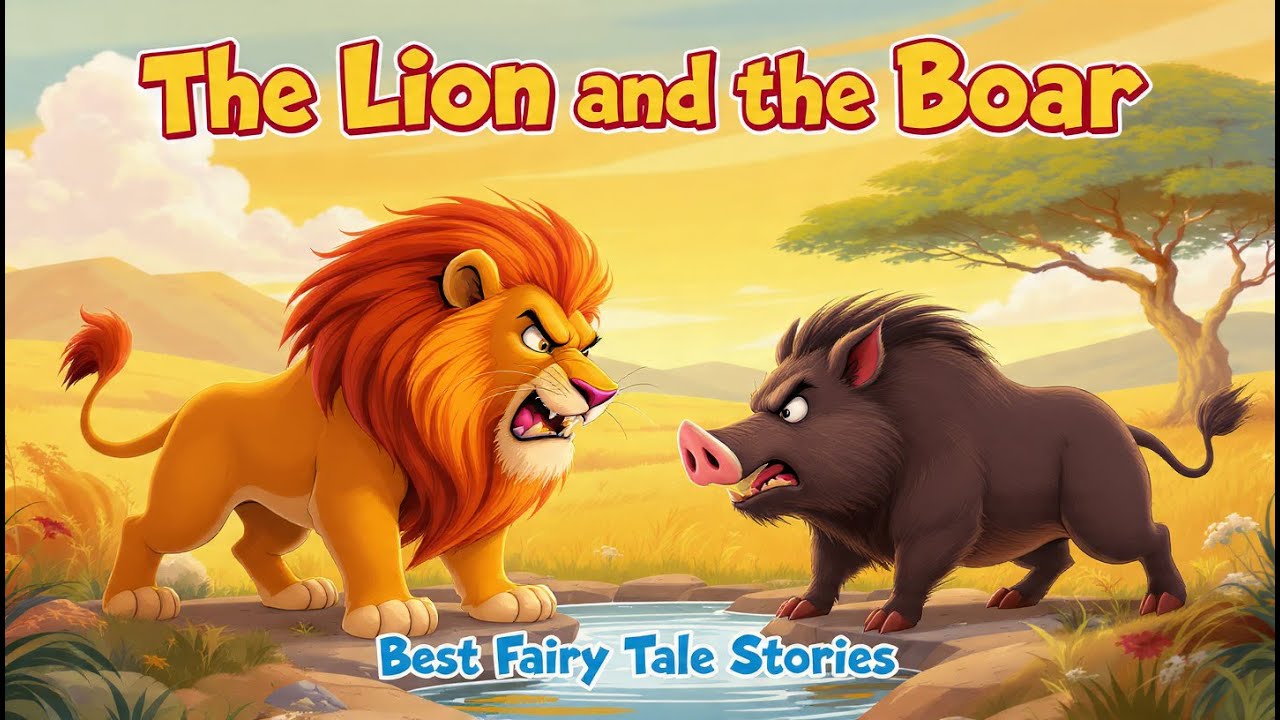 The Lion and the Boar | Bedtime Stories for Kids in English – A Lesson About Anger