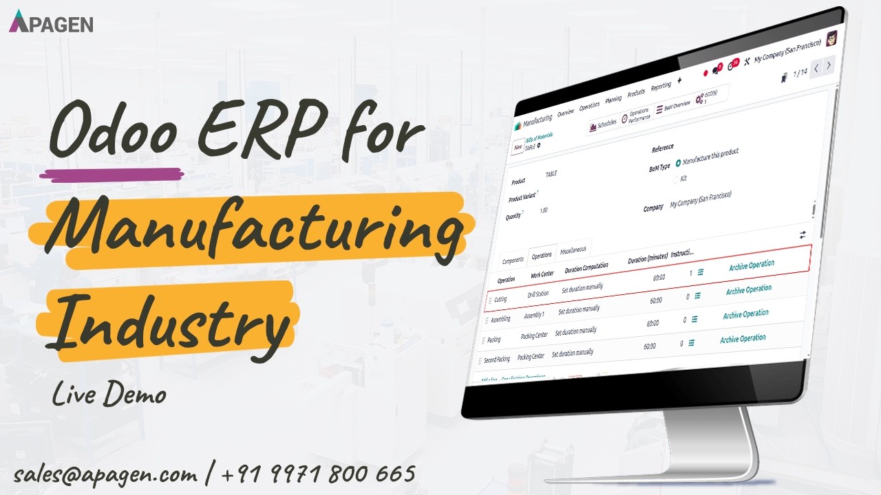 Odoo for Manufacturing | Manufacturing ERP Solution for Production & Inventory