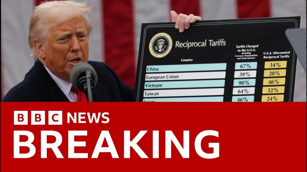 Trump unveils sweeping global tariffs in watershed moment for world trade | BBC News