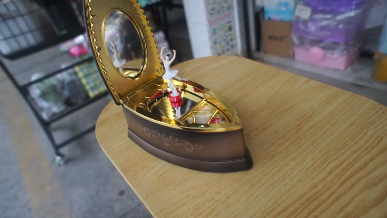 上鍊式燙斗造型音樂盒啡iron music box brown