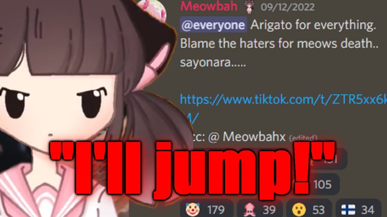 Meowbahh posted herself jumping off a building...