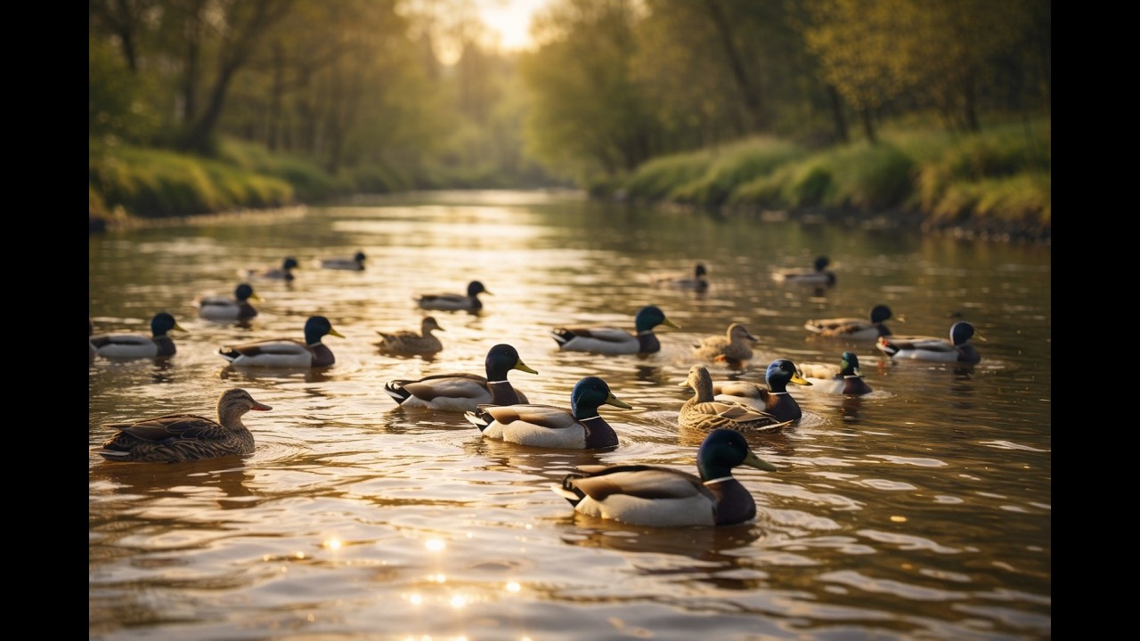 Relaxing Ducks Quacking by the River | Calming Nature Sounds for Sleep, Study & Stress Relief