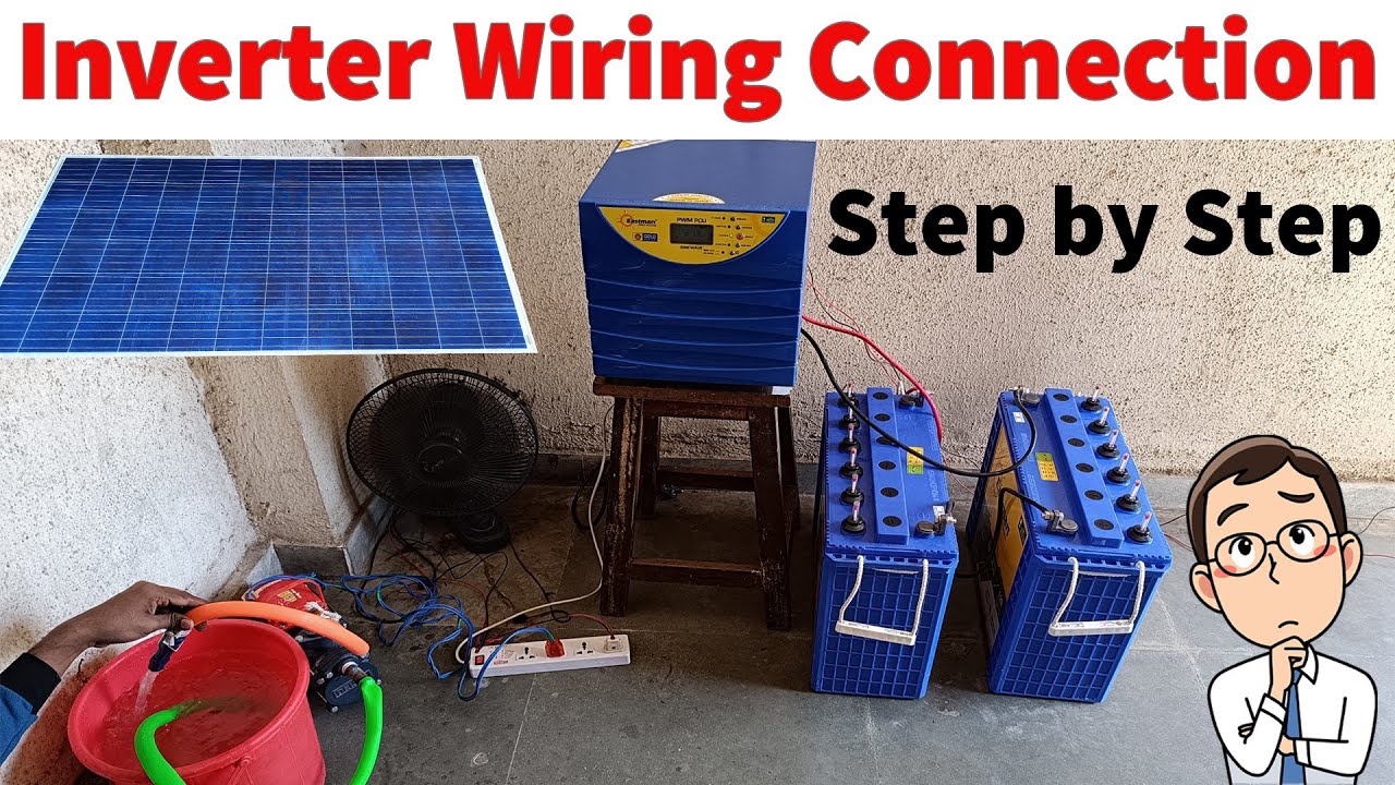 Solar Inverter Wiring Connection with Battery, Solar Panel and Load | Solar Inverter