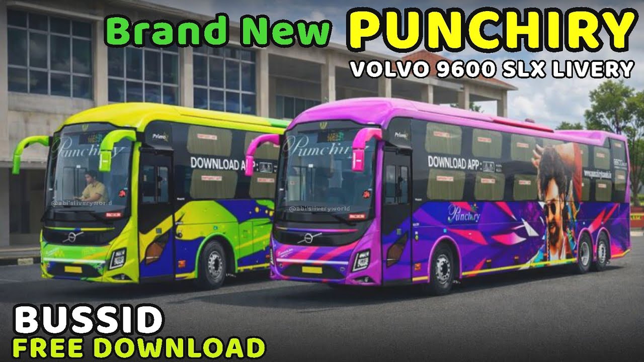 Brand New PUNCHIRY TRAVELS Livery VOLVO 9600SLX LIVERY / BUSSID / Download Now