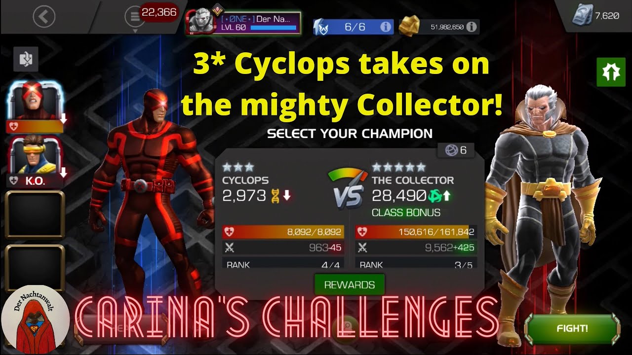 3* Cyclops Red takes on the 5.2.6 Collector - Carina's Challenges - Marvel Contest of Champions
