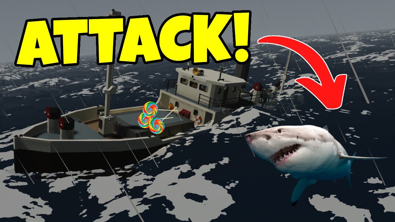 Shark ATTACKS MY SINKING CANDY SHIP In Stormworks!
