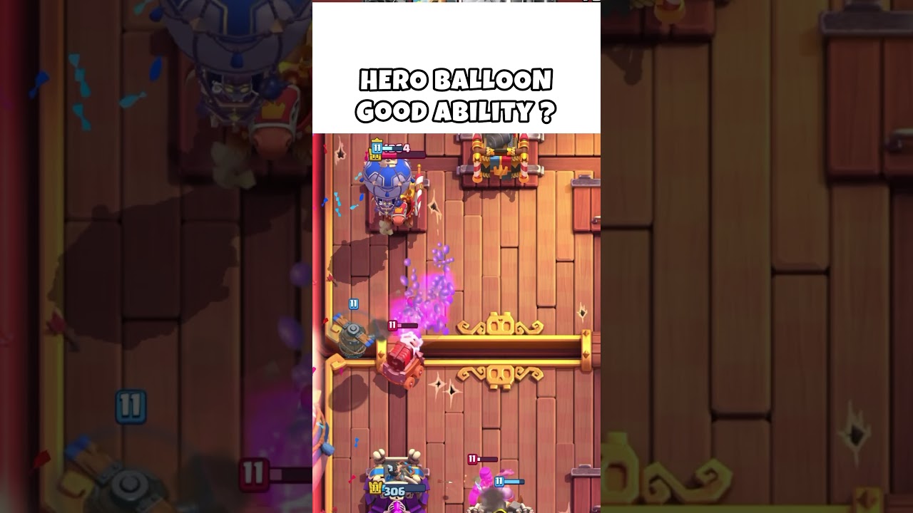 CRAZY HERO BALLOON ABILITY #clashroyale