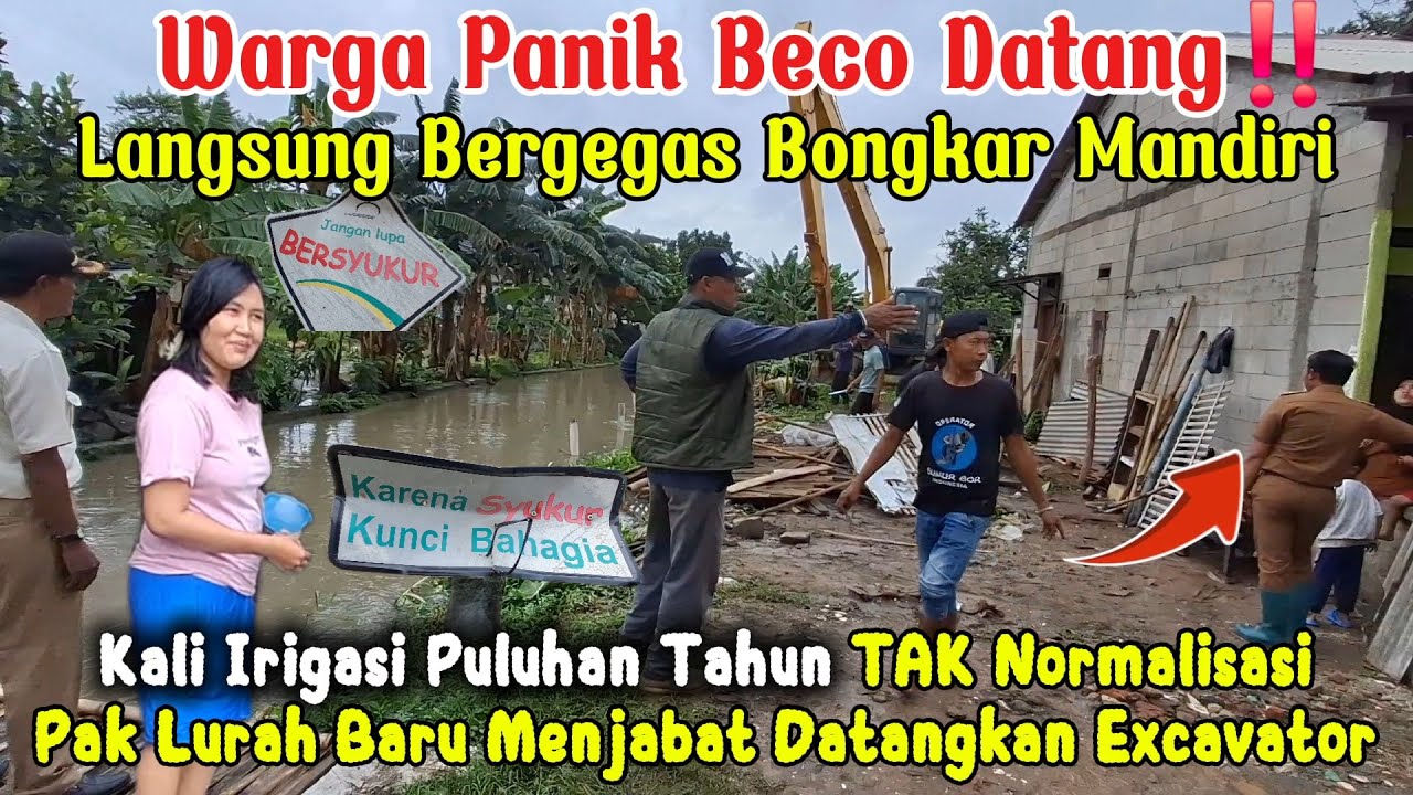 Warga Ga Nyangka Beco Datang‼️Normalisasi Kali Irigasi 15Tahun TAK Tersentuh Sudah Padat Penduduk