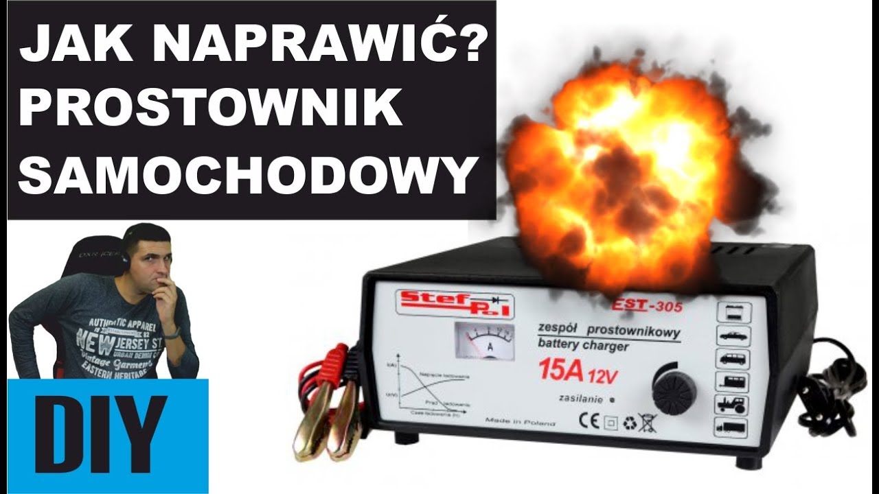 Jak naprawić prostownik samochodowy ? - zwarcie i dymy :) - historia - VLOG