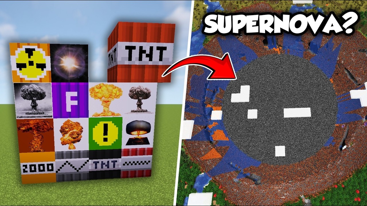Exploding 15 Massive Nuclear TNTs in Minecraft !