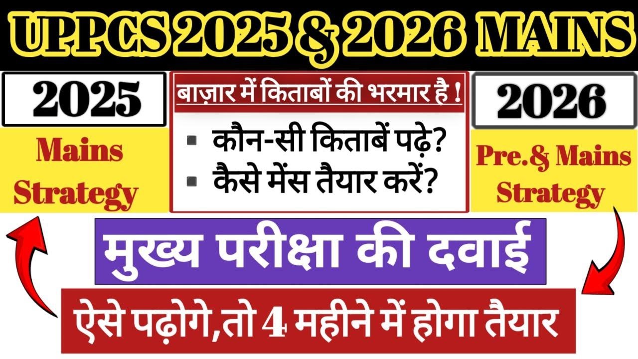 UPPSC 2025/2026 मुख्य परीक्षा 4 महीने में  करें  | ROARO & PCS Pre & Mains Best Strategy