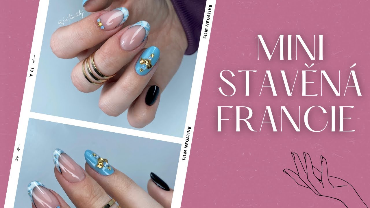Stavěná francie na krátkých nehtech při doplnění, modeláž polygelem 💅🏻 | Kate nehty
