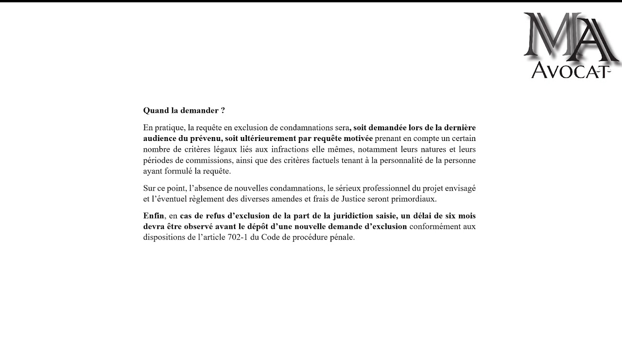Requête en exclusion de condamnations (B2) - Maitre Manuel Abitbol - Avocat pénaliste à Paris