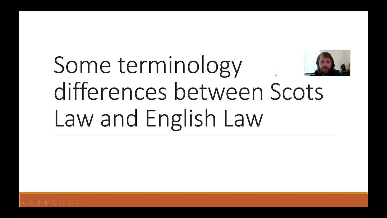 Some terminology differences between Scots Law and English Law