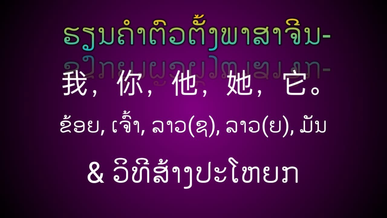 ຮຽນຄຳຕົວຕັ້ງພາສາຈີນ-studychinese2021|学习中文 | 我 你 他 她 它