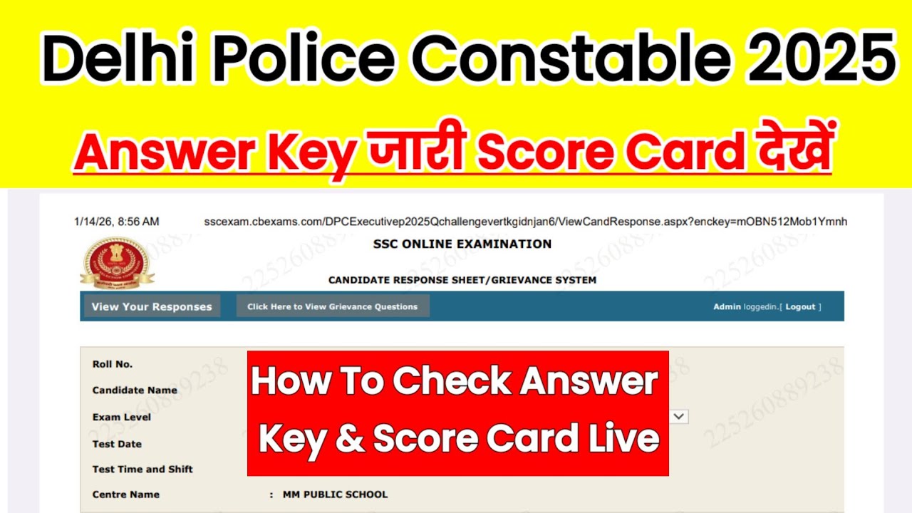Delhi Police Constable Answer Key 2025 | Delhi Police Constable Answer Key 2025 Kaise Check Kare 